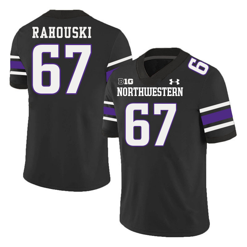 Northwestern Wildcats #67 Dennis Rahouski College Football Jerseys Stitched-Black